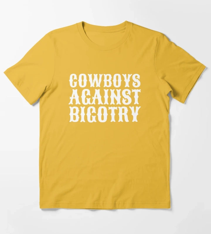 White Orville Peck Cowboys Against Bigotry Lyrics T-Shirt Yellow