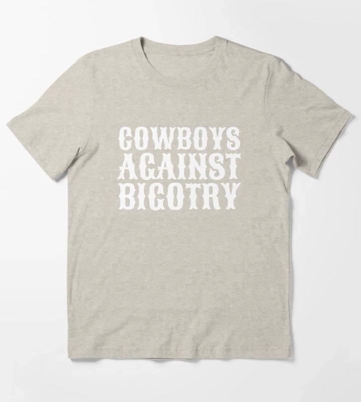 White Orville Peck Cowboys Against Bigotry Lyrics T-Shirt Cream