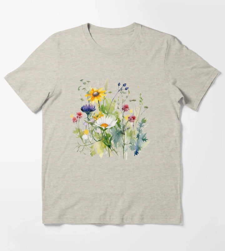 Wild Flowers Botanical Flower Nature T-Shirt Cream
