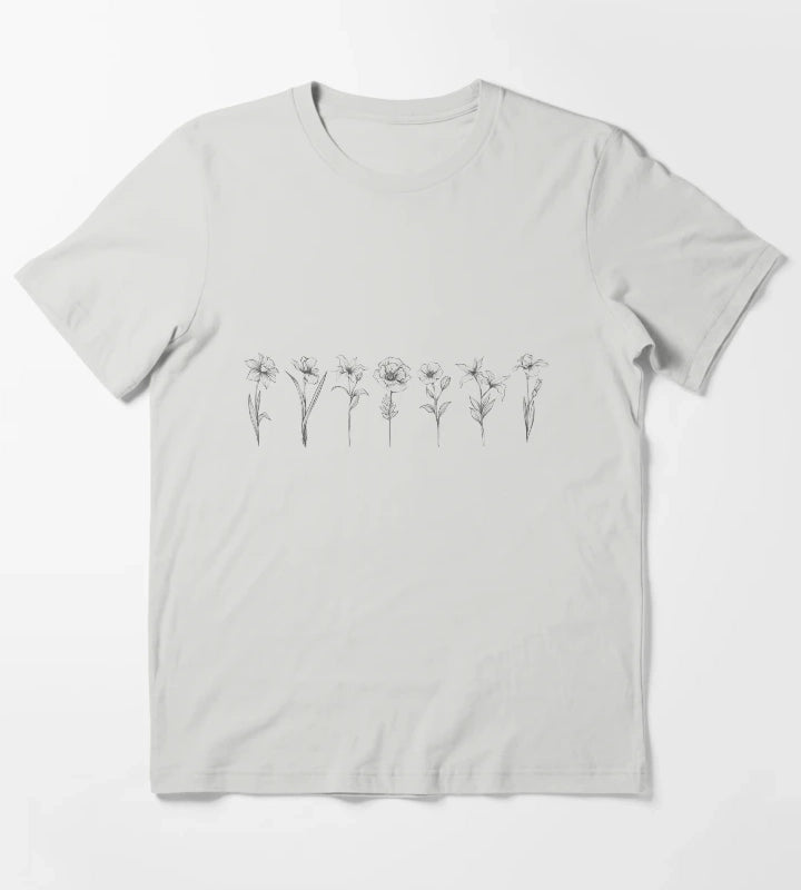 Wild Flowers T-Shirt Light Grey