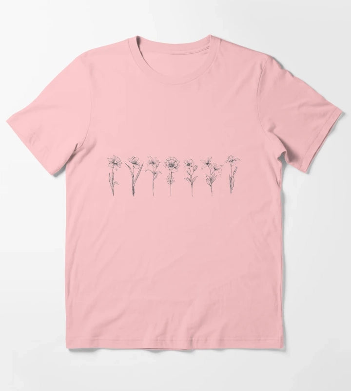 Wild Flowers T-Shirt Dark Grey