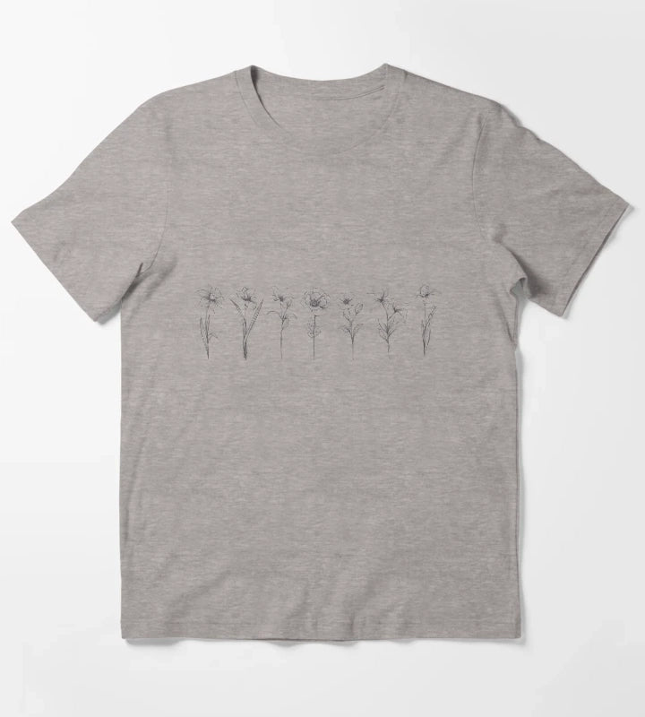 Wild Flowers T-Shirt Heather Grey