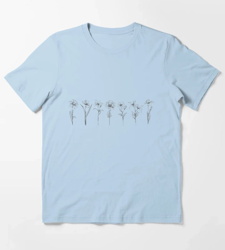 Wild Flowers T-Shirt Sky Blue