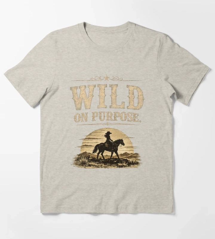 Wild On Purpose Vintage Western Cowgirl Graphic T-Shirt Cream