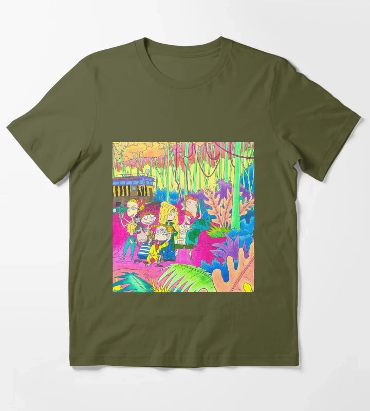 Wild Thornberrys Nickelodeon Trippy Forest T-Shirt Olive Green