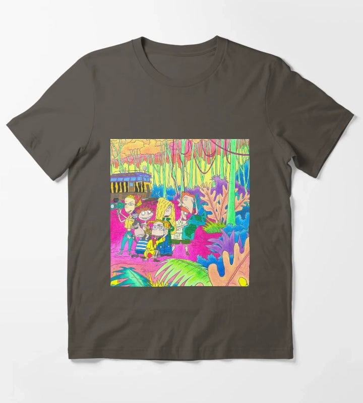 Wild Thornberrys Nickelodeon Trippy Forest T-Shirt Dark Grey