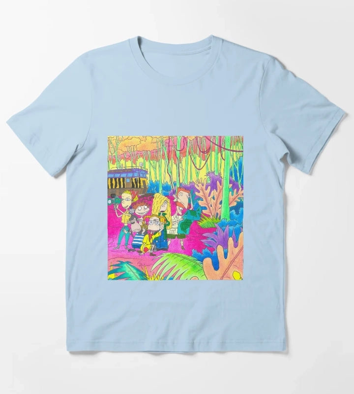 Wild Thornberrys Nickelodeon Trippy Forest T-Shirt Sky Blue