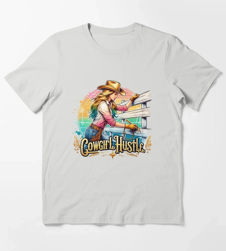Wild West Cowgirl Hustle Tshirts Mugs Stickers More T-Shirt Light Grey