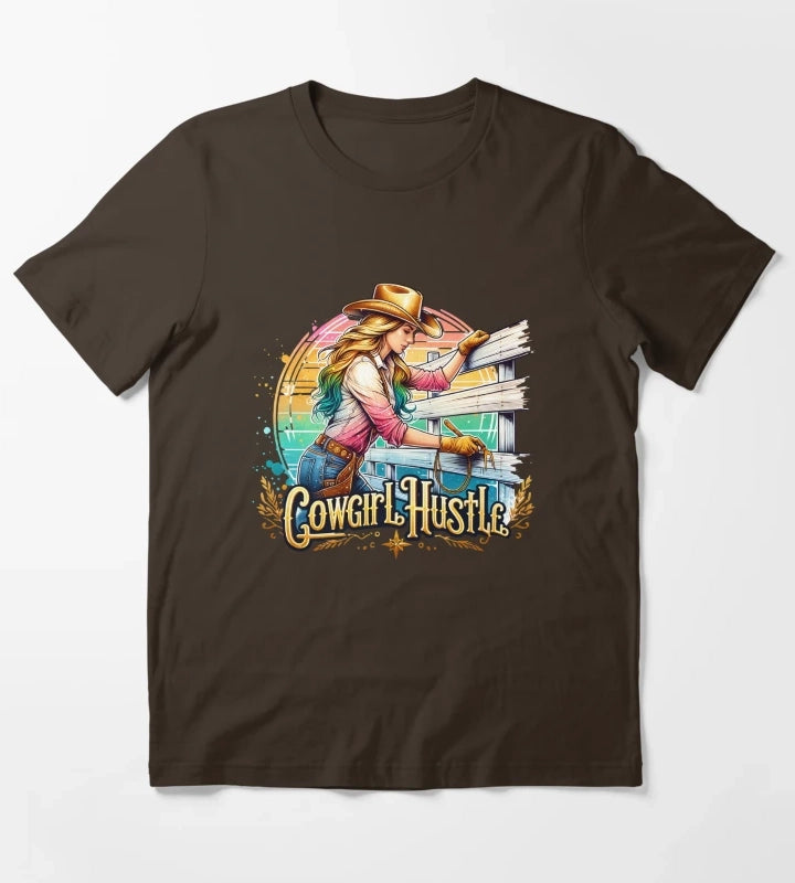 Wild West Cowgirl Hustle Tshirts Mugs Stickers More T-Shirt Brown