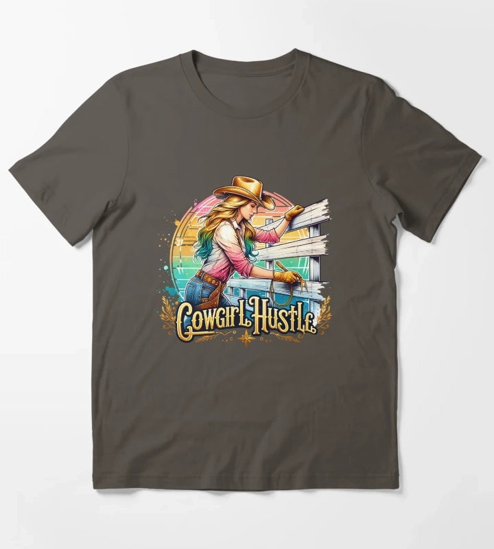 Wild West Cowgirl Hustle Tshirts Mugs Stickers More T-Shirt Dark Grey