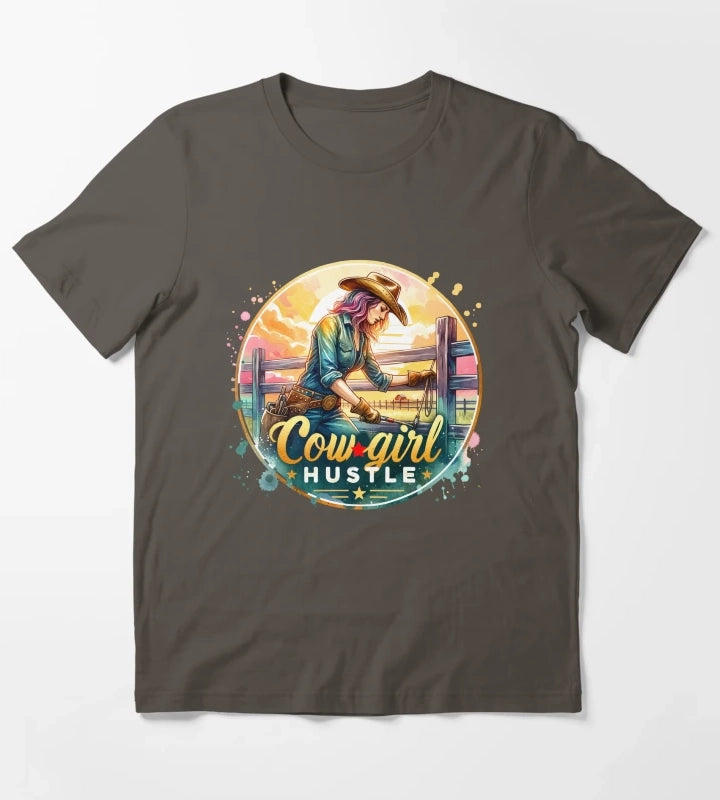Wild West Cowgirl Vibes Apparel Mugs Stickers More T-Shirt Dark Grey