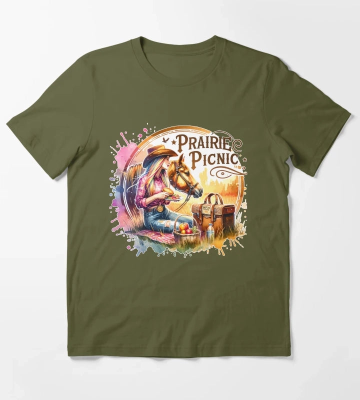 Wild West Cowgirl Vibes Tshirts Mugs Stickers More T-Shirt Olive Green