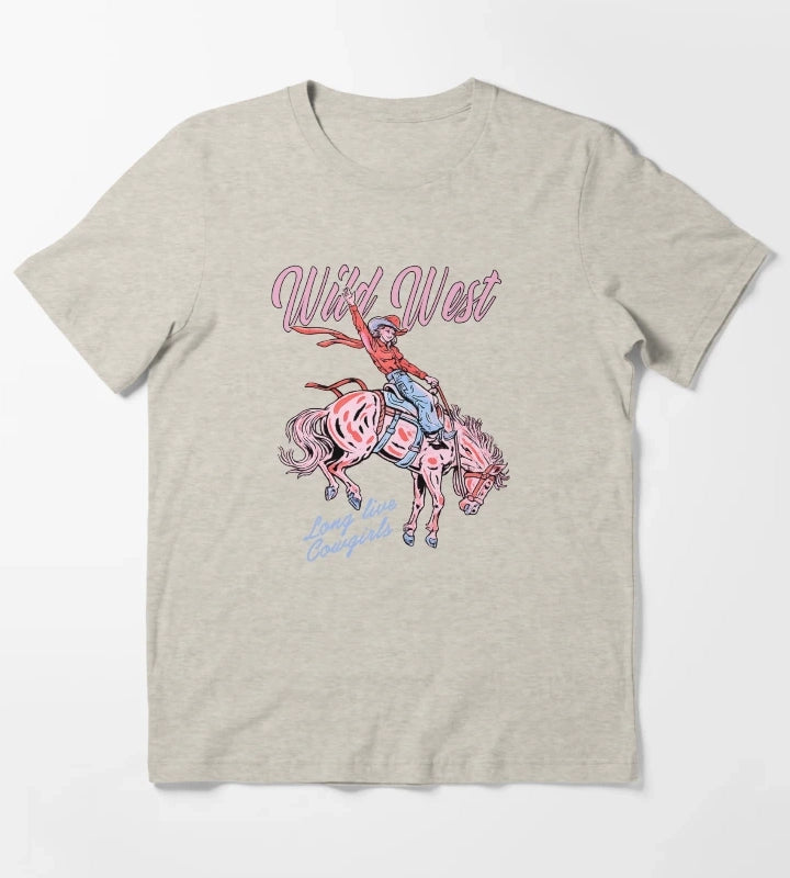 Wild West Long Live Cowgirls T-Shirt Cream