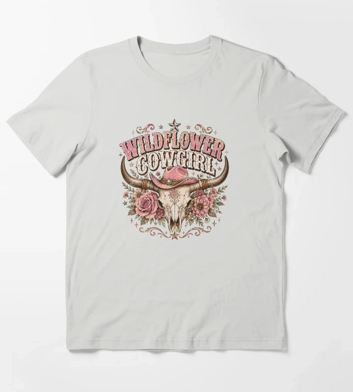 Wildflower cowgirl with rustic charm T-Shirt Light Grey