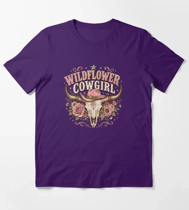 Wildflower cowgirl with rustic charm T-Shirt Purple