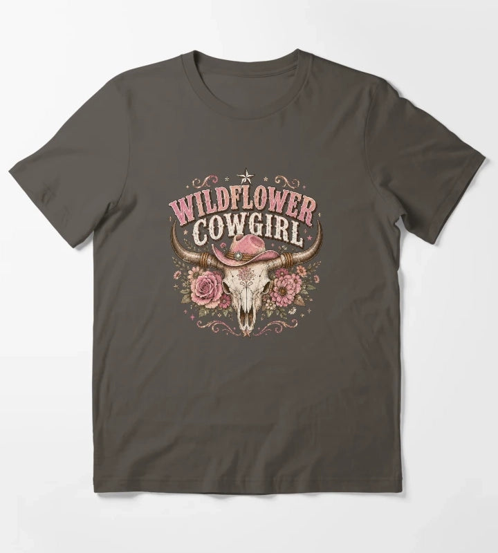 Wildflower cowgirl with rustic charm T-Shirt Dark Grey