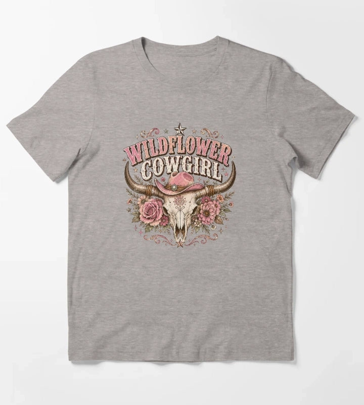 Wildflower cowgirl with rustic charm T-Shirt Heather Grey