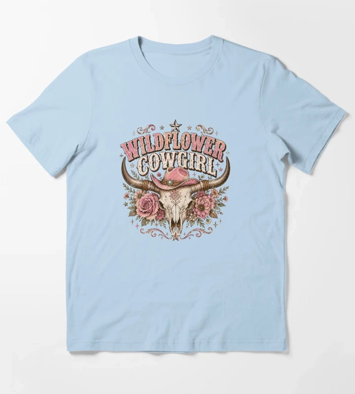 Wildflower cowgirl with rustic charm T-Shirt Sky Blue