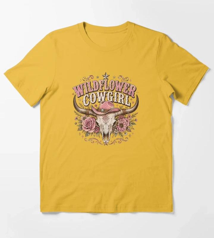 Wildflower cowgirl with rustic charm T-Shirt Yellow