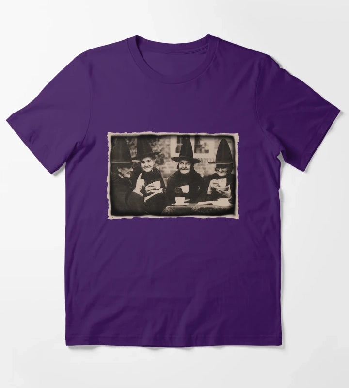 Witches Tea Party old black white T-Shirt Purple