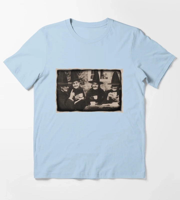 Witches Tea Party old black white T-Shirt Sky Blue