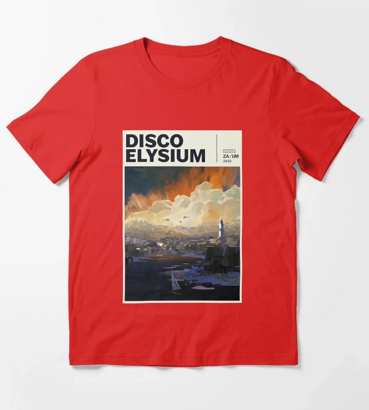 Women Men Disco Gaming Elysium Gifts For Movie Fans T-Shirt Red