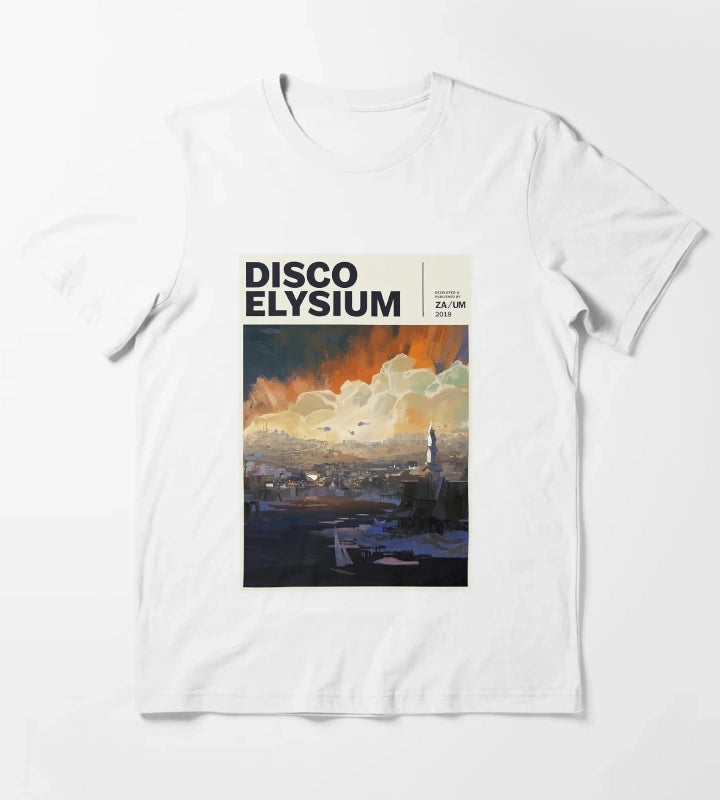 Women Men Disco Gaming Elysium Gifts For Movie Fans T-Shirt White