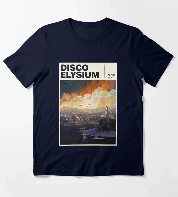 Women Men Disco Gaming Elysium Gifts For Movie Fans T-Shirt Navy