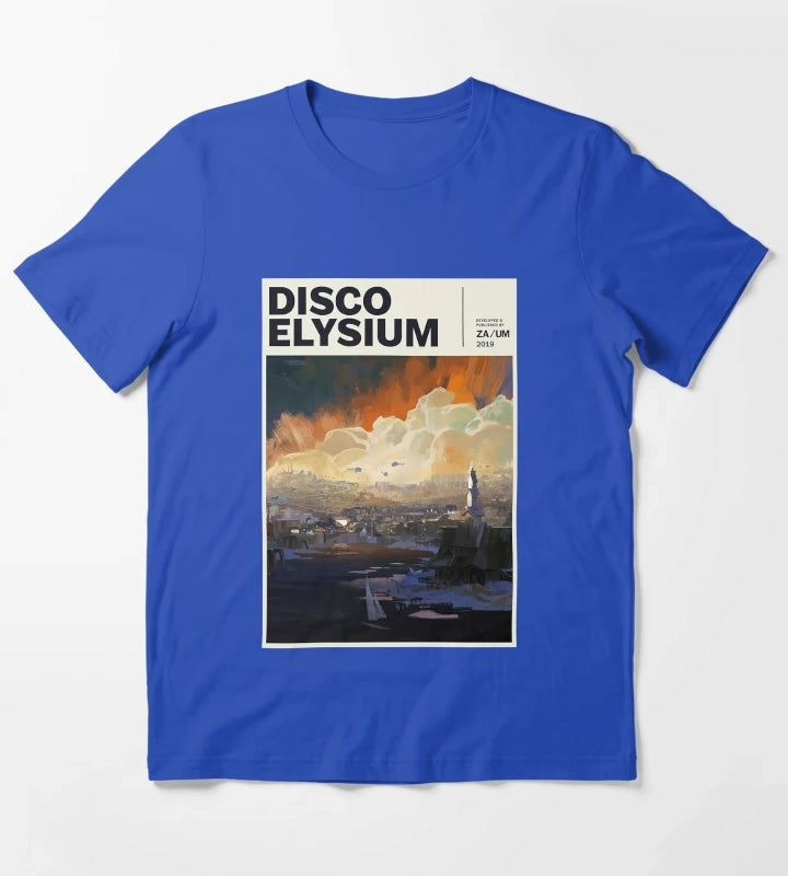 Women Men Disco Gaming Elysium Gifts For Movie Fans T-Shirt Blue