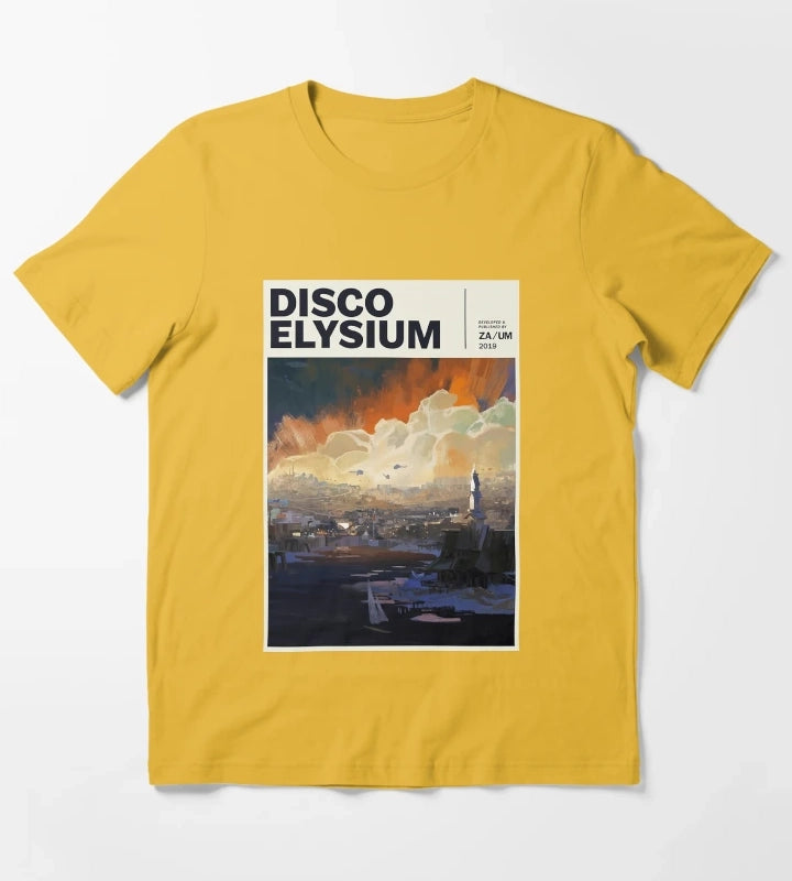 Women Men Disco Gaming Elysium Gifts For Movie Fans T-Shirt Yellow