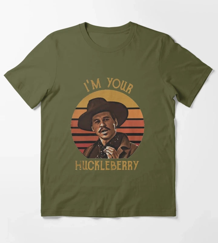 Women My Favorite Doc Holliday Tombstone IM Your Huckleberry Vintage MenS Retro Vintage T-Shirt Olive Green