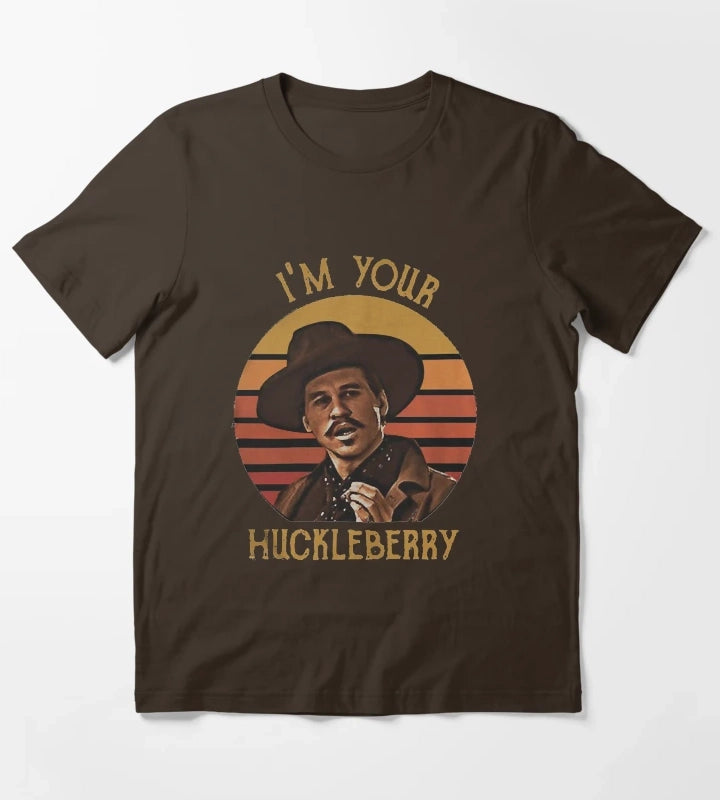 Women My Favorite Doc Holliday Tombstone IM Your Huckleberry Vintage MenS Retro Vintage T-Shirt Brown
