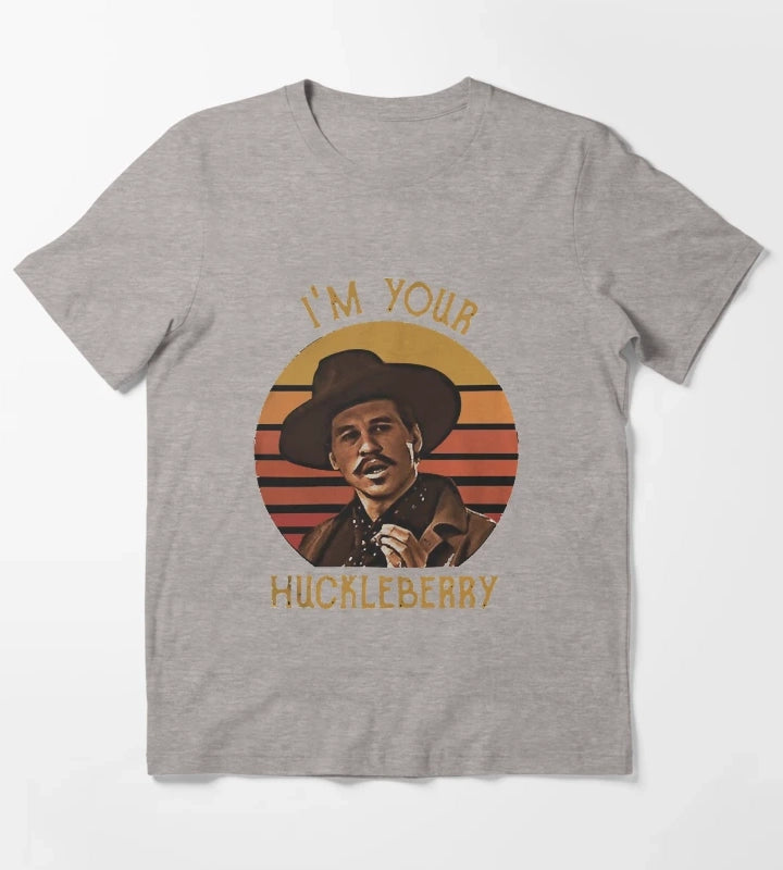 Women My Favorite Doc Holliday Tombstone IM Your Huckleberry Vintage MenS Retro Vintage T-Shirt Heather Grey