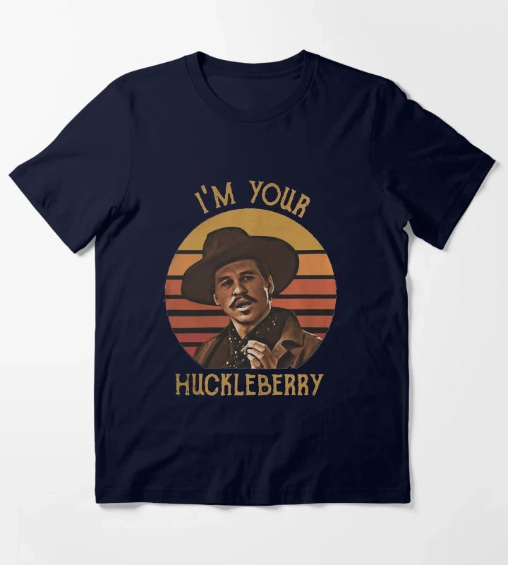 Women My Favorite Doc Holliday Tombstone IM Your Huckleberry Vintage MenS Retro Vintage T-Shirt Navy