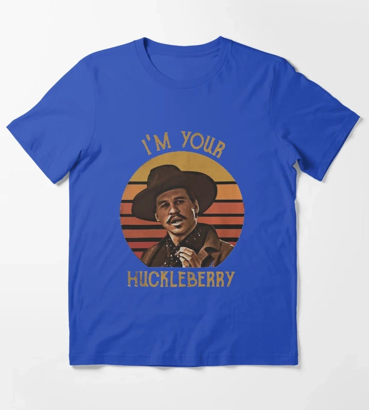 Women My Favorite Doc Holliday Tombstone IM Your Huckleberry Vintage MenS Retro Vintage T-Shirt Blue
