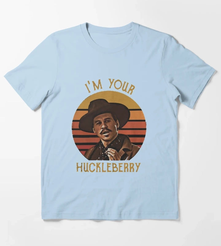 Women My Favorite Doc Holliday Tombstone IM Your Huckleberry Vintage MenS Retro Vintage T-Shirt Sky Blue