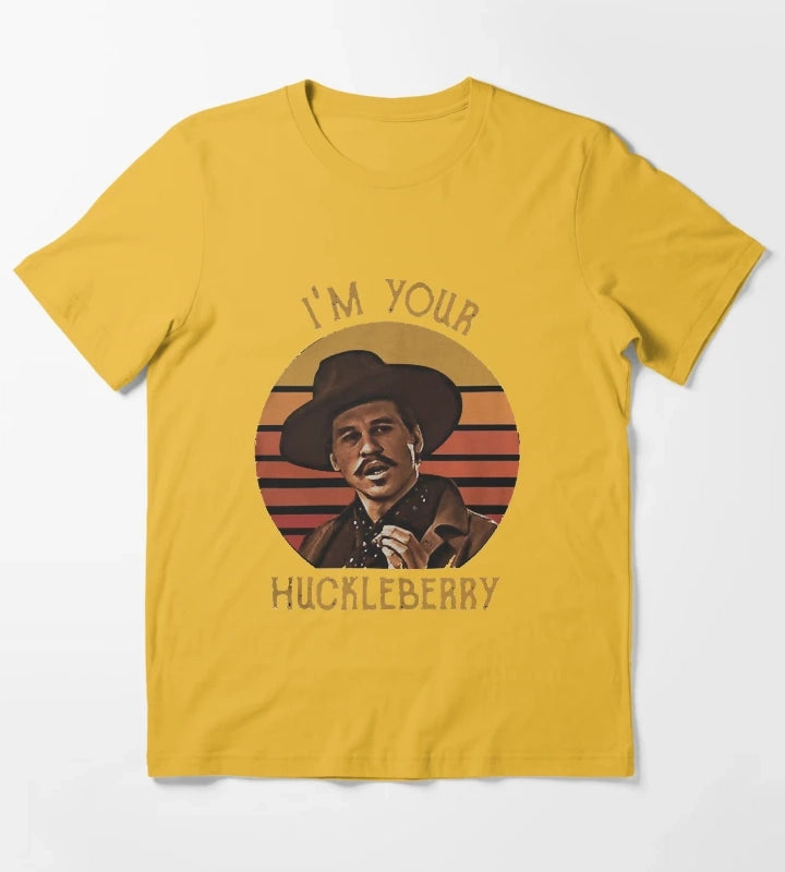 Women My Favorite Doc Holliday Tombstone IM Your Huckleberry Vintage MenS Retro Vintage T-Shirt Yellow