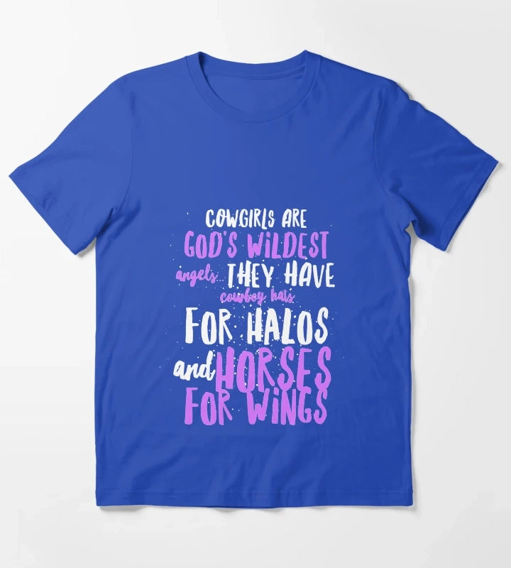 Womens Cowgirl T Shirt Cowgirl Gifts Horse Lovers Gifts For Woman Horse Gift For Women T-Shirt Blue