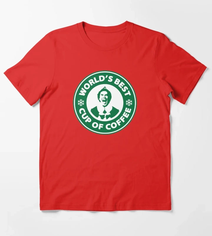 Worlds Best Cup of Coffee T-Shirt Red