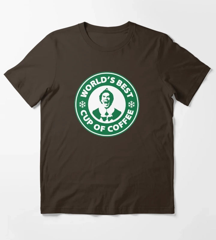Worlds Best Cup of Coffee T-Shirt Brown