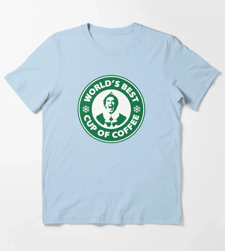 Worlds Best Cup of Coffee T-Shirt Sky Blue