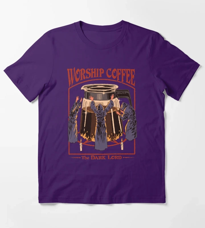 Worship Coffee T-Shirt Purple
