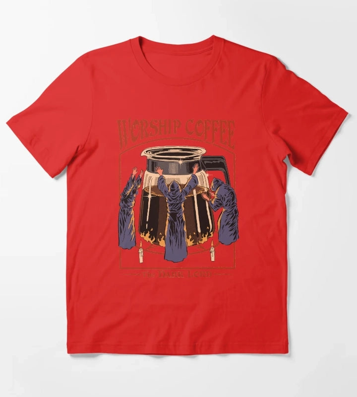 Worship Coffee T-Shirt Red