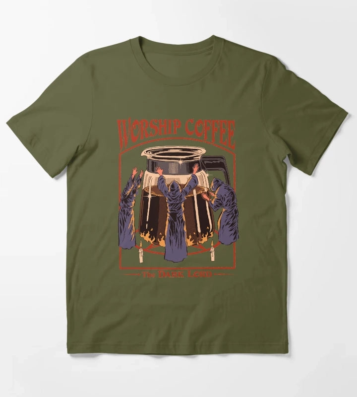 Worship Coffee T-Shirt Olive Green