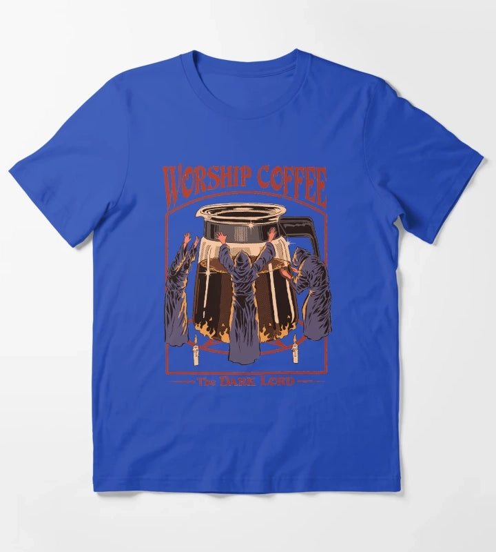 Worship Coffee T-Shirt Blue
