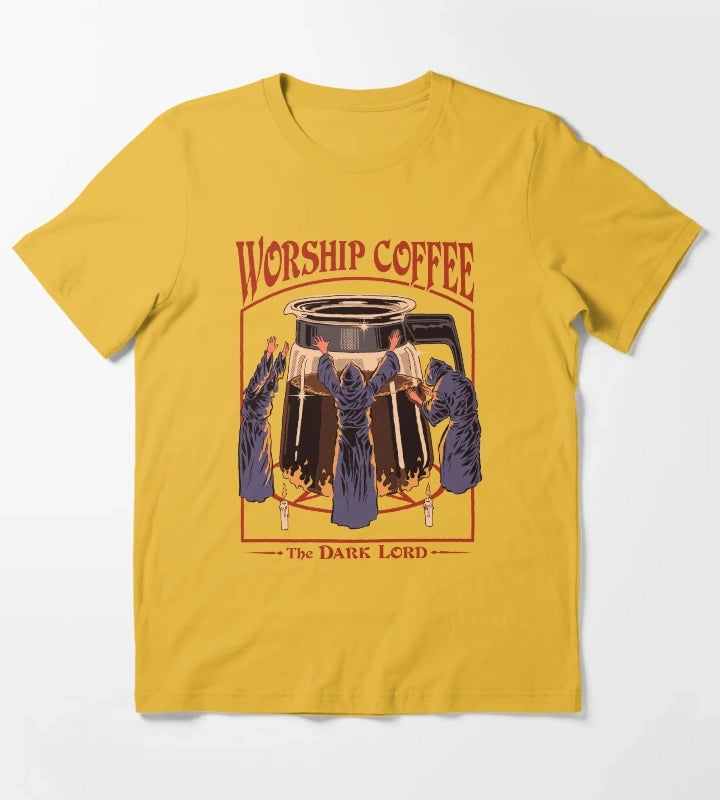 Worship Coffee T-Shirt Yellow