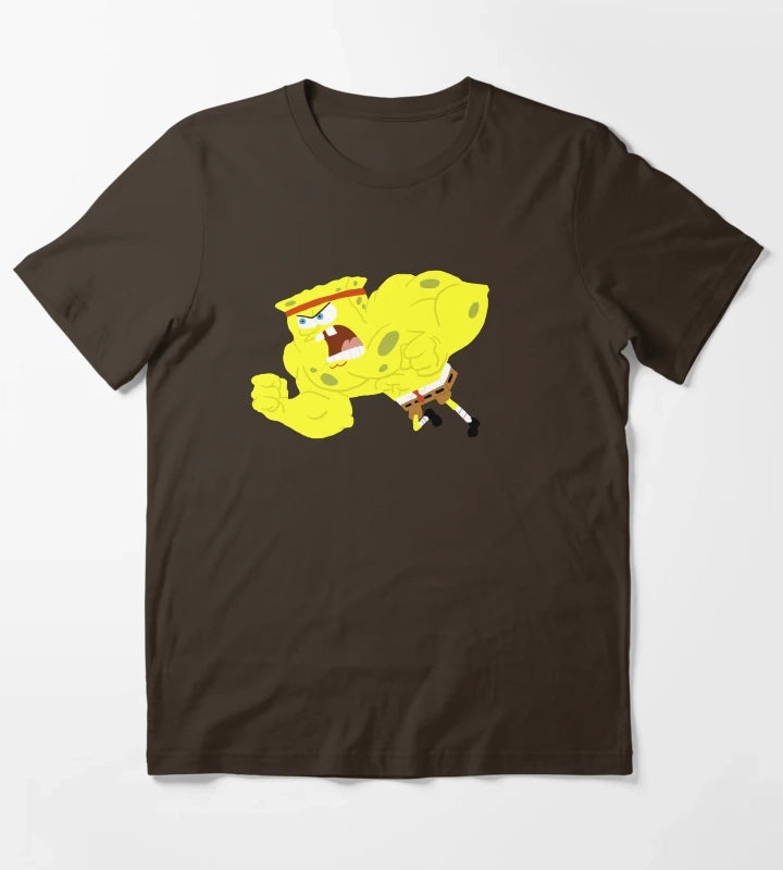 Wrestling Spongebob T-Shirt Brown