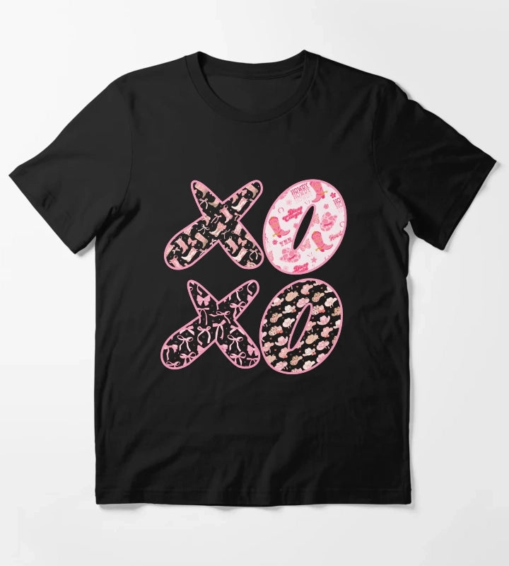 XOXO Cowgirl Bows Typography T-Shirt
