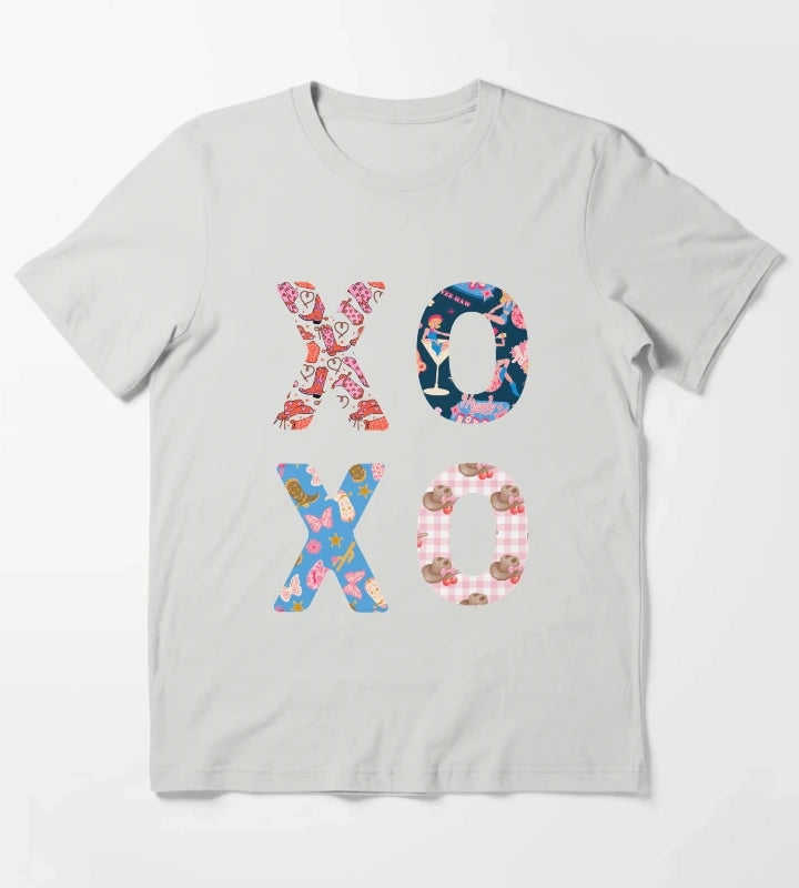 XOXO Cowgirl Typography T-Shirt Light Grey