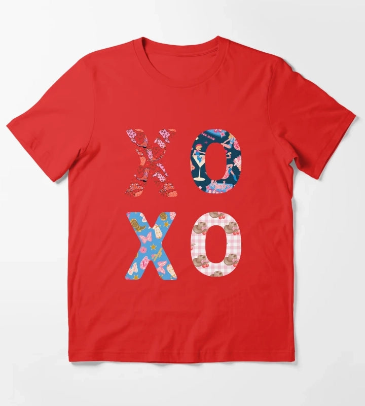 XOXO Cowgirl Typography T-Shirt Red